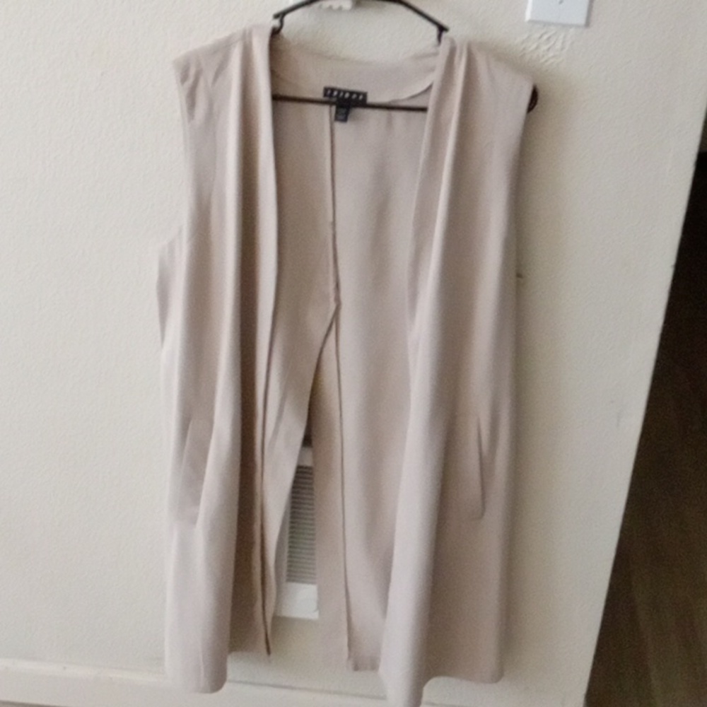 Open back long suede vest